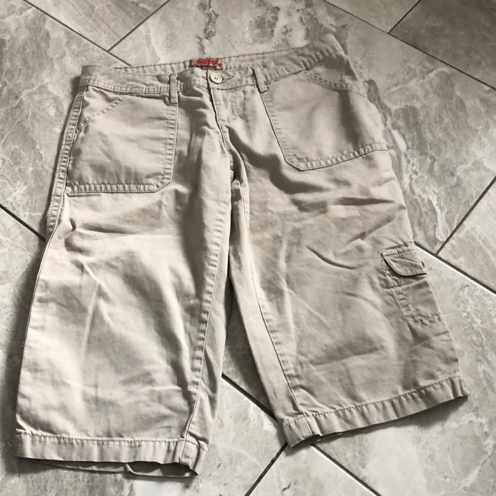 ❤️3X20 NOBO NO BOUNDARIES Women Cream Cargo Long Shorts | 9